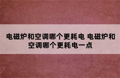 电磁炉和空调哪个更耗电 电磁炉和空调哪个更耗电一点